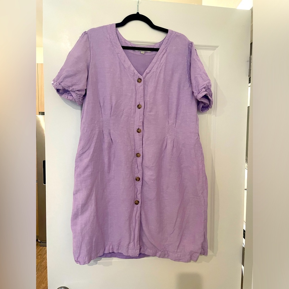 Loft Size 18 Lilac / Light Purple Linen Sundress